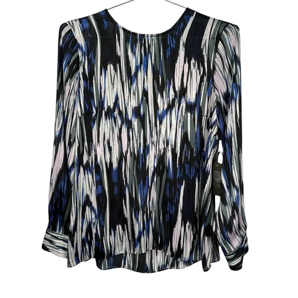 Vince Camuto Striped Sheer Blouse Medium - Picture 1 of 6